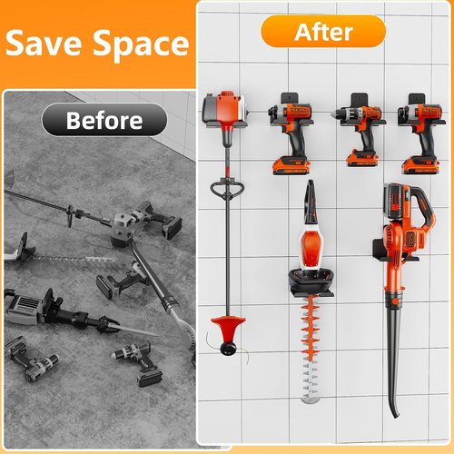 Garage Organization - Wall Mounted Heavy Duty Tool Hanger for Garden Power Tools | 1 Pack