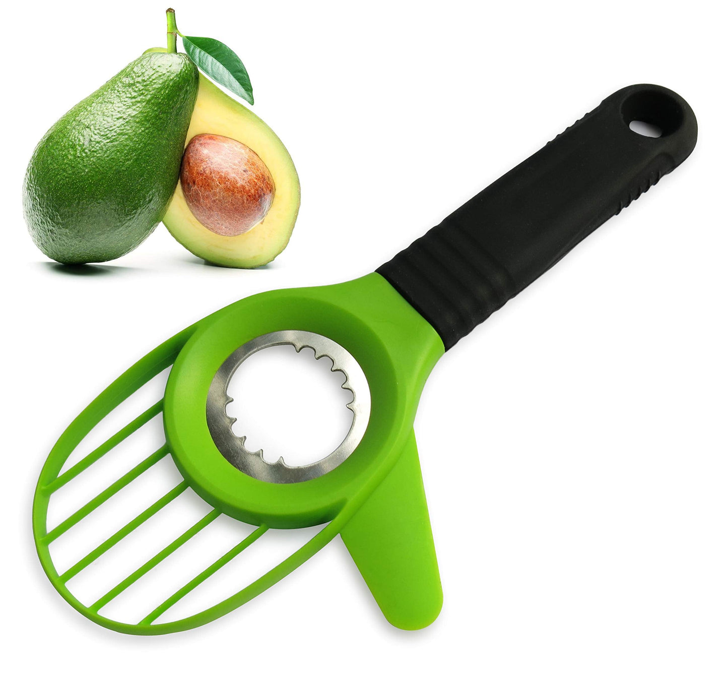 Avocado Slicer 3 Piece Set - Avocado Slicer Tool, Cutter, Knife, Peeler, Pitter, Cuber, Dicer & Avocado Keeper For Everything That You Will Ever Need For Your Avocados