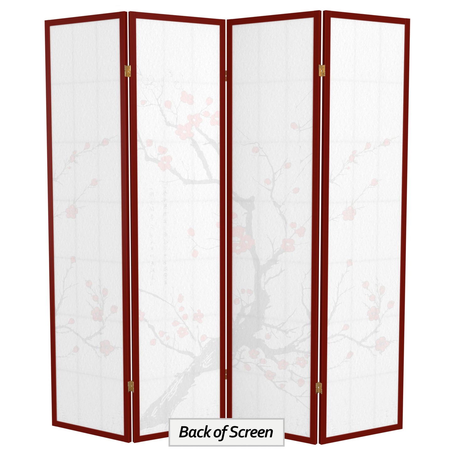 Red Lantern 6 ft. Tall Flower Blossom Divider - Rosewood - 4 Panels