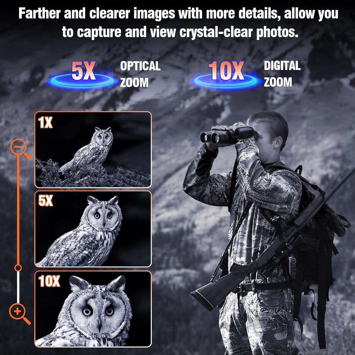 Nightiger 4K Night Vision Binoculars for Adults, Day & Night Vision Infrared Goggles, 7000mAh Rechargeable, 2624ft Long Range, 5X 42MM Zoom for Hunting Camping Hiking