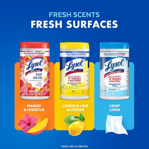 Lysol Disinfecting Wipes Bundle - All-Purpose Multi-Surface Cleaner | 80 Count (4-Pack)