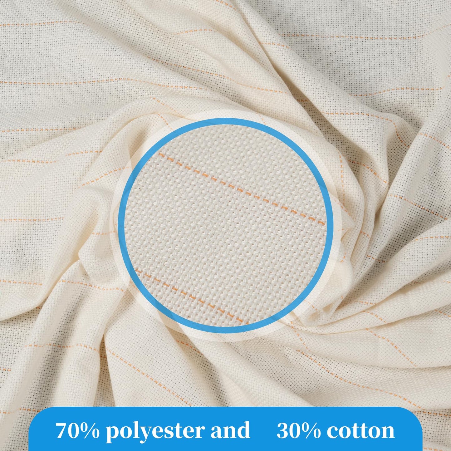 40"x200" Tufting Cloth with Marked Lines, Monks Cloth Large Overlocking Rug Tufting Fabric for Punch Needle, DIY Tuft Making
