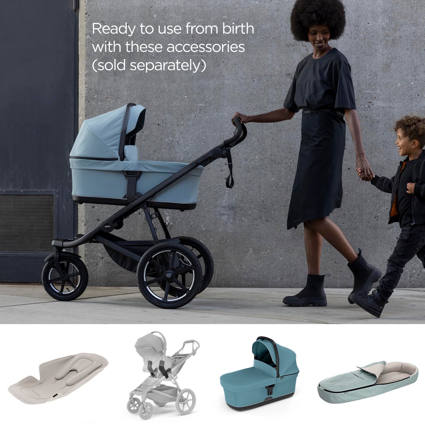 Thule Urban Glide 3 Single Child All-Terrain Stroller, Full-Suspension System, Air-Filled Tires, Upright seat with Adjustable Recline and Built-in legrest
