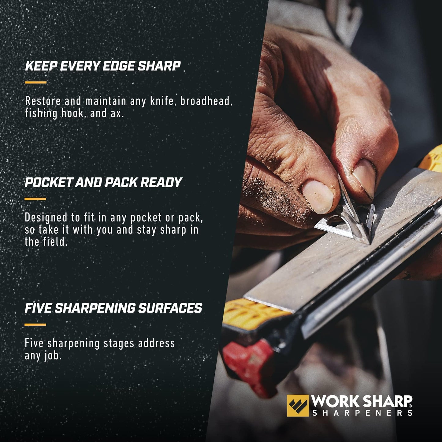 Work Sharp Guided Field Sharpener, Compact Travel Knife Sharpener Tool