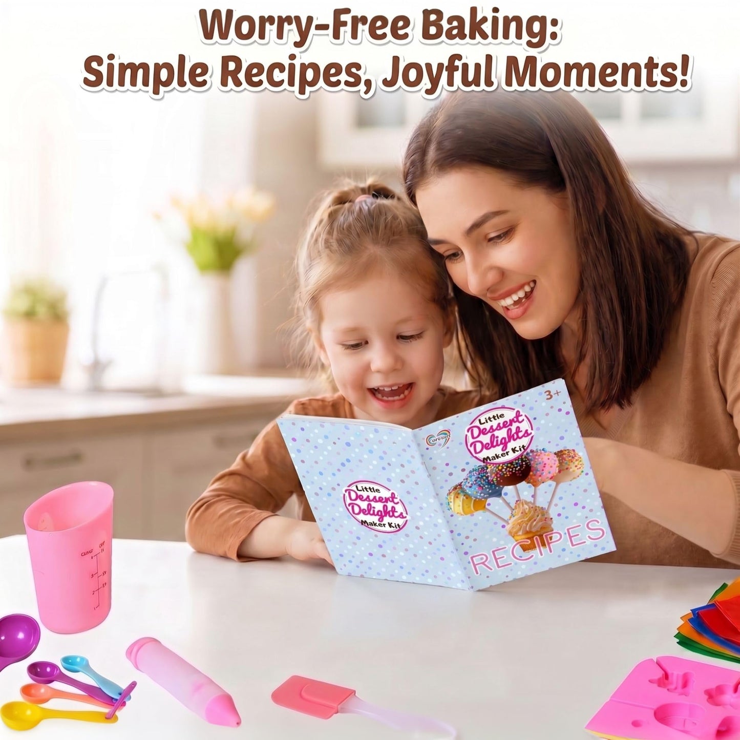 Carolart Cake Pop & Chocolate Lollipop Making Kit for Kids, 76-Piece Kids Baking Set with Storage Box, Silicone Molds, Melting Pot & Recipe, Kids Baking Supplies for Girls Boys Ages 6-12