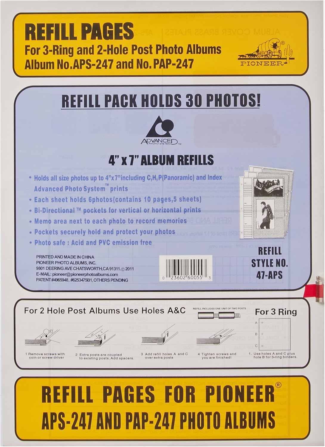 Pioneer 4x7 APS 247 Album Refill
