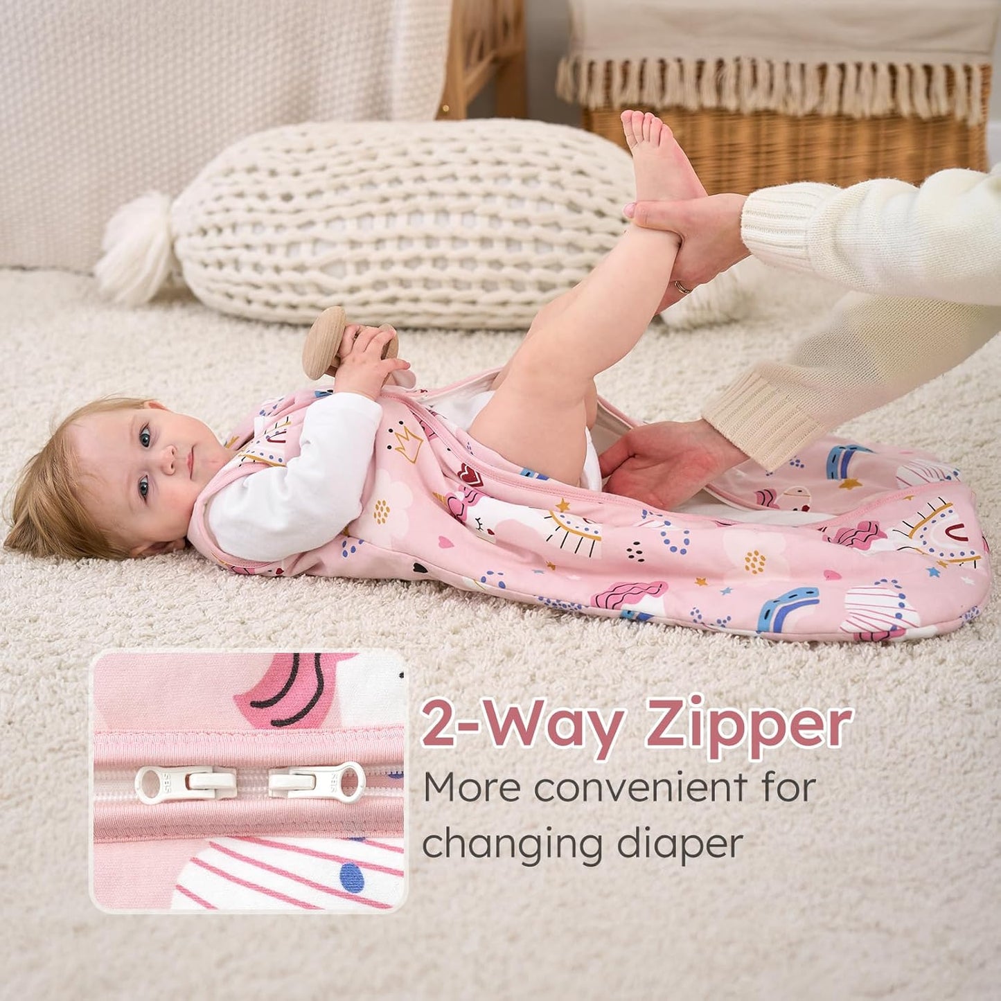 Yoofoss Baby Sleep Sack - 1.5 Tog Wearable Blanket for 18-24 Months | 100% Organic Cotton, Warm & Comfy