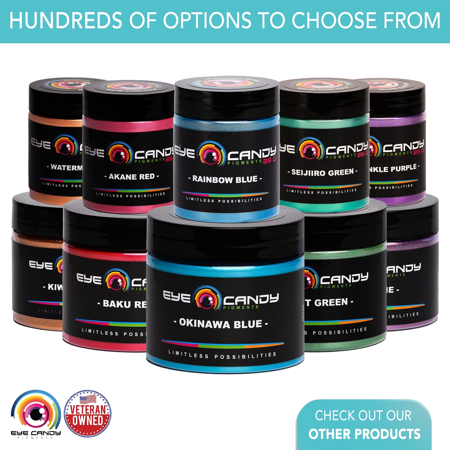 Eye Candy Pigments Premium Red Mica Powder - Valentine Red (50gr) - for Epoxy, Resin, Soap, Paint, Woodworking, Acrylic Pouring, Bath Bombs, Fishing Lures - DIY Arts and Crafts Additive