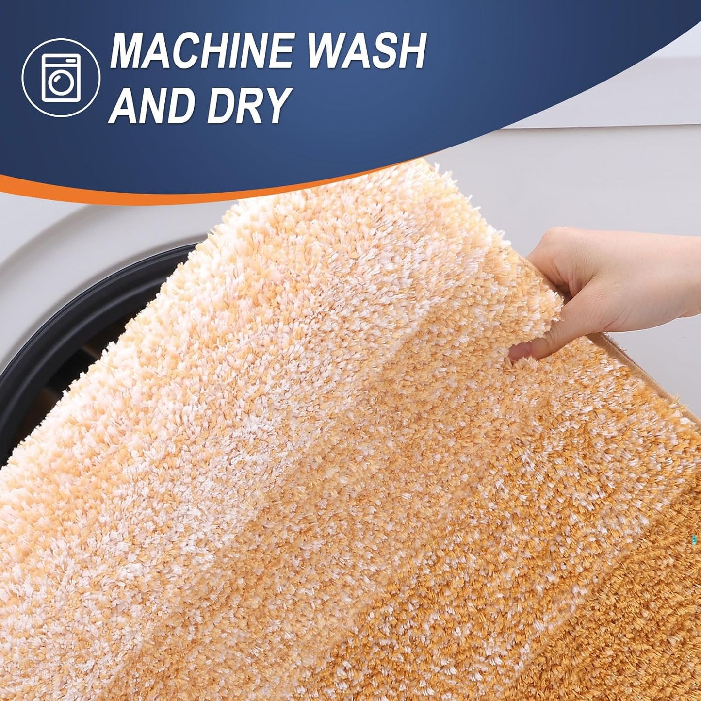 OLANLY Large Bathroom Rug Mat - Extra Soft Microfiber, Quick Dry & Washable | 44x32, Golden Yellow