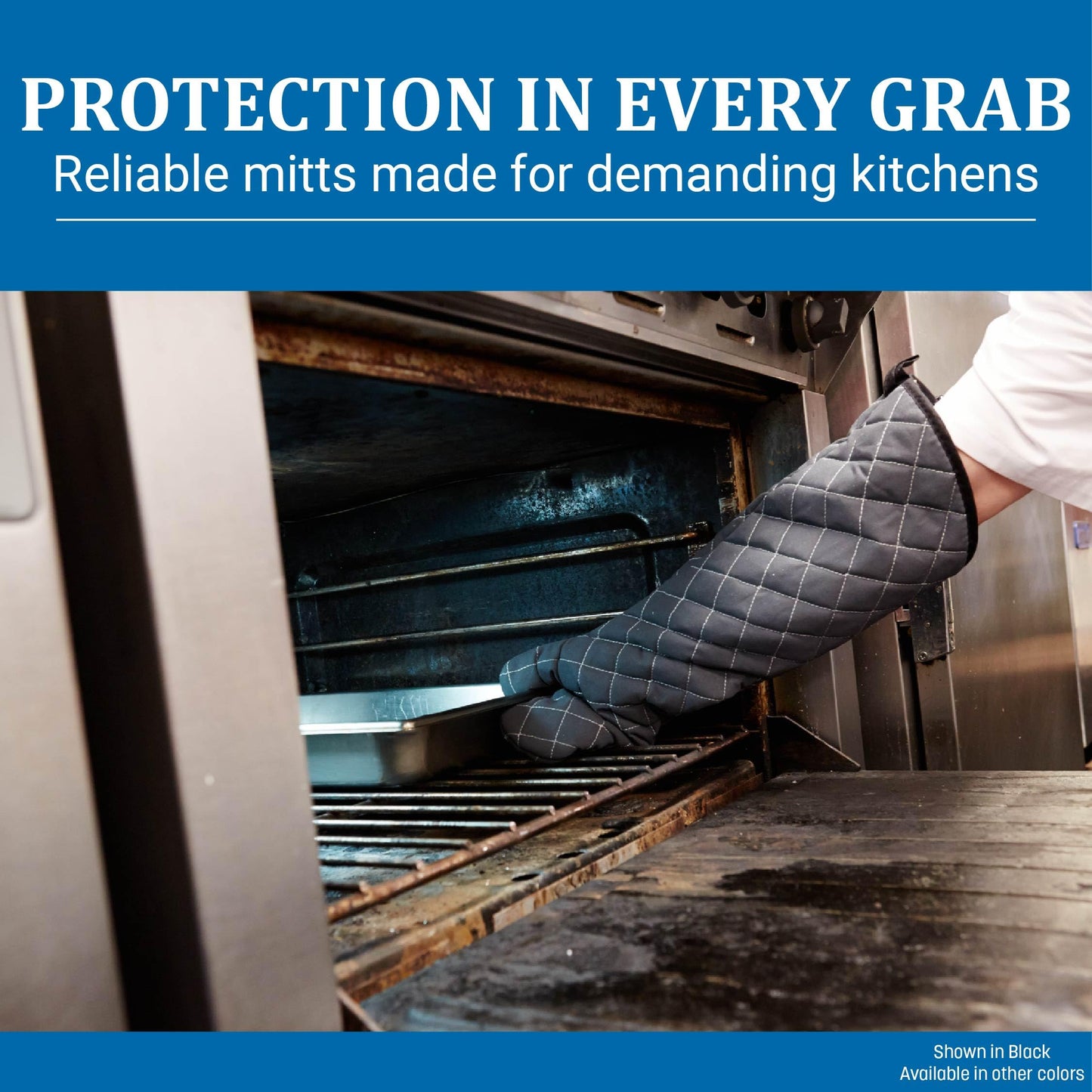 San Jamar 800FG24 BestGuard Commercial Heat Protection Up to 450° F Oven Mitts (Pair), 24" Length, Tan, 1 Count (Pack of 1)