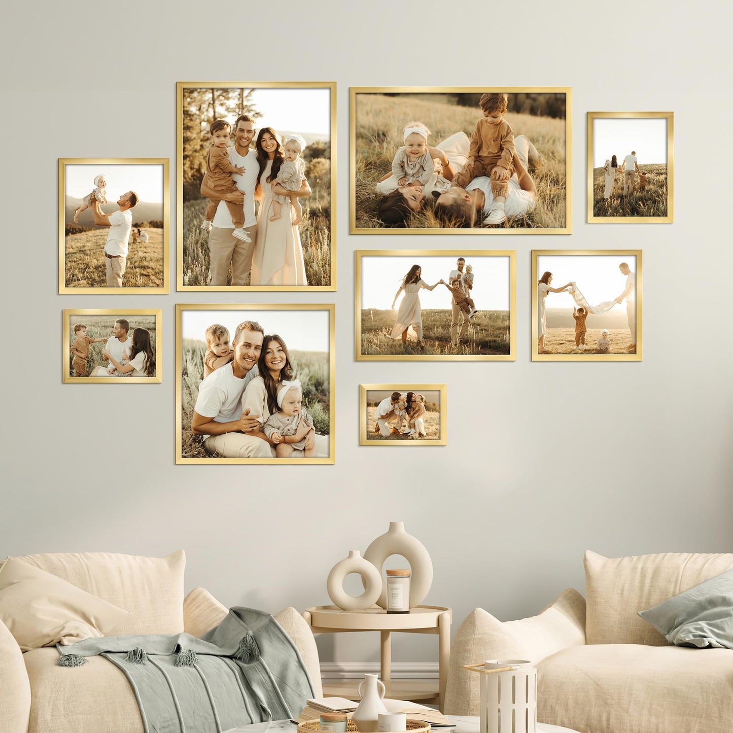 Giftgarden 12x16 Picture Frame Gold, Fit 30x40cm Diamond Painting Art, 16x12 Thin Poster Photo Frame for Wall Display, Single