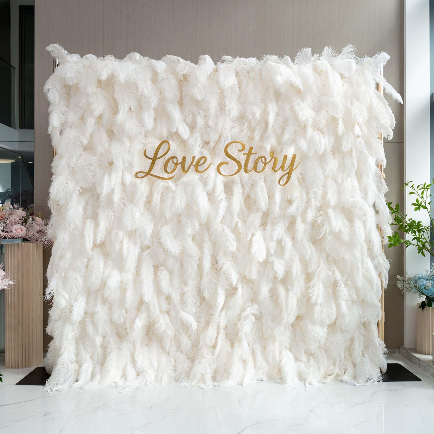 CreateView Artificial Flower Wall Wedding Backdrop, Luxury 3D Silk Floral Party Decor for Wedding Home Hotel Party Baby Show Decor, Quick Assembly/Storage 4 * 8ft (120 * 240cm)