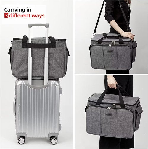 HOMEST Sewing Machine Carrying Case - Universal Tote Bag with Multiple Storage Pockets | Grey