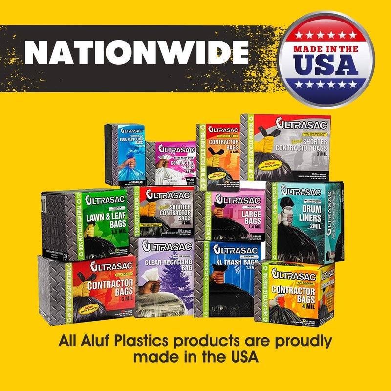 Aluf Plastics 36012CL 20-30 Gallon 1.2 MIL Thick Clear Heavy Duty Trash Bags - 30" x 36" - Pack of 100 - For Recycling, Kitchen, Contractor, & Outdoor