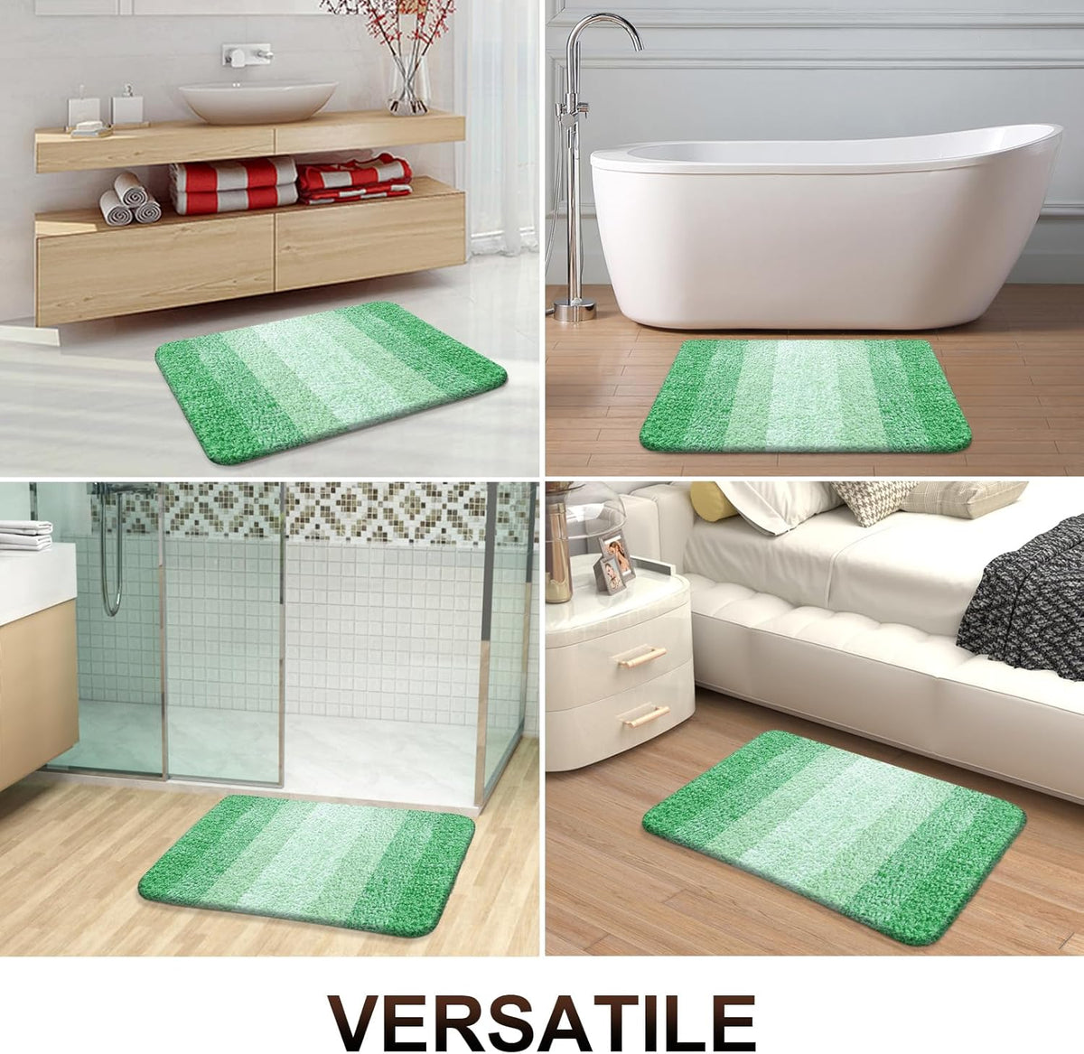 OLANLY Bathroom Rugs - Extra Soft Microfiber Mat | Quick-Dry, Machine Washable, 30x20, Green