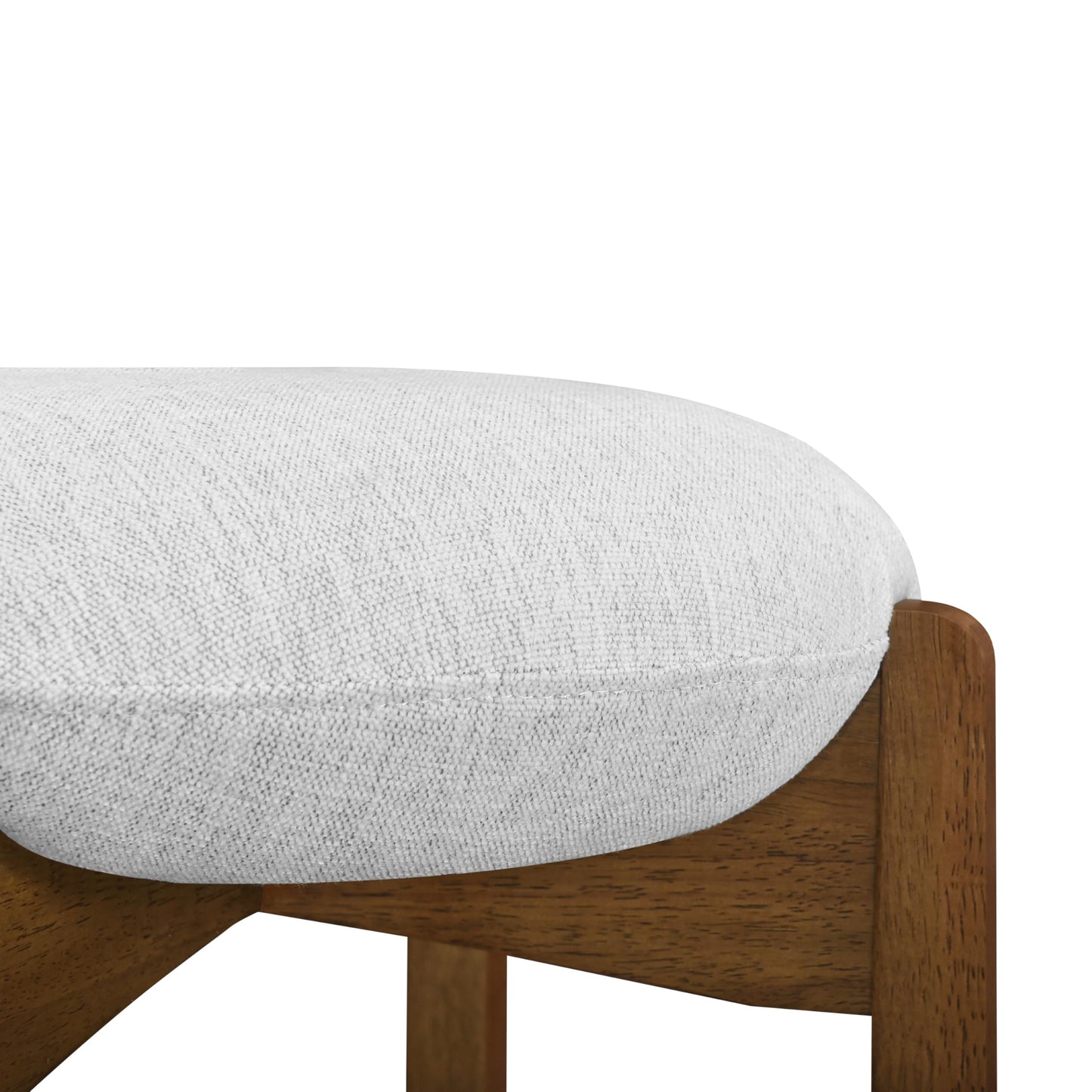 Christopher Knight Home Lilac Modern Counter Height Bar Stools Set of 2, Fabric Round Stool Chair for Kitchen Island, Wood Dining Room Chair, Upholstered Counter Stool with Footrest,Dark Walnut+Ivory