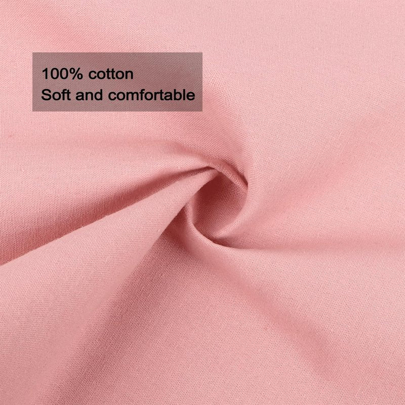 MIKI WELL Scalloped Embroidery Cloth Napkins Set of 4 14"X14" Cotton Napkins for Potluck Party Wedding Table Decor (Square Pink with Red)
