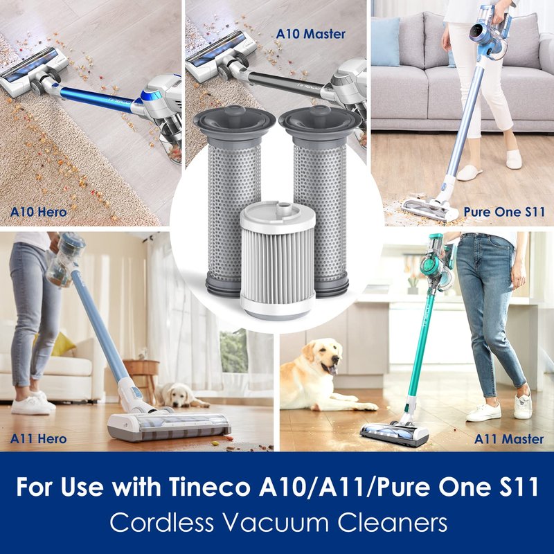 Tineco Filter Replacement Kit with 2 Pre-Filters and 1 HEPA Filter, Kit for A10 & A11 & S10 & S11 Series Vacuum Cleaner