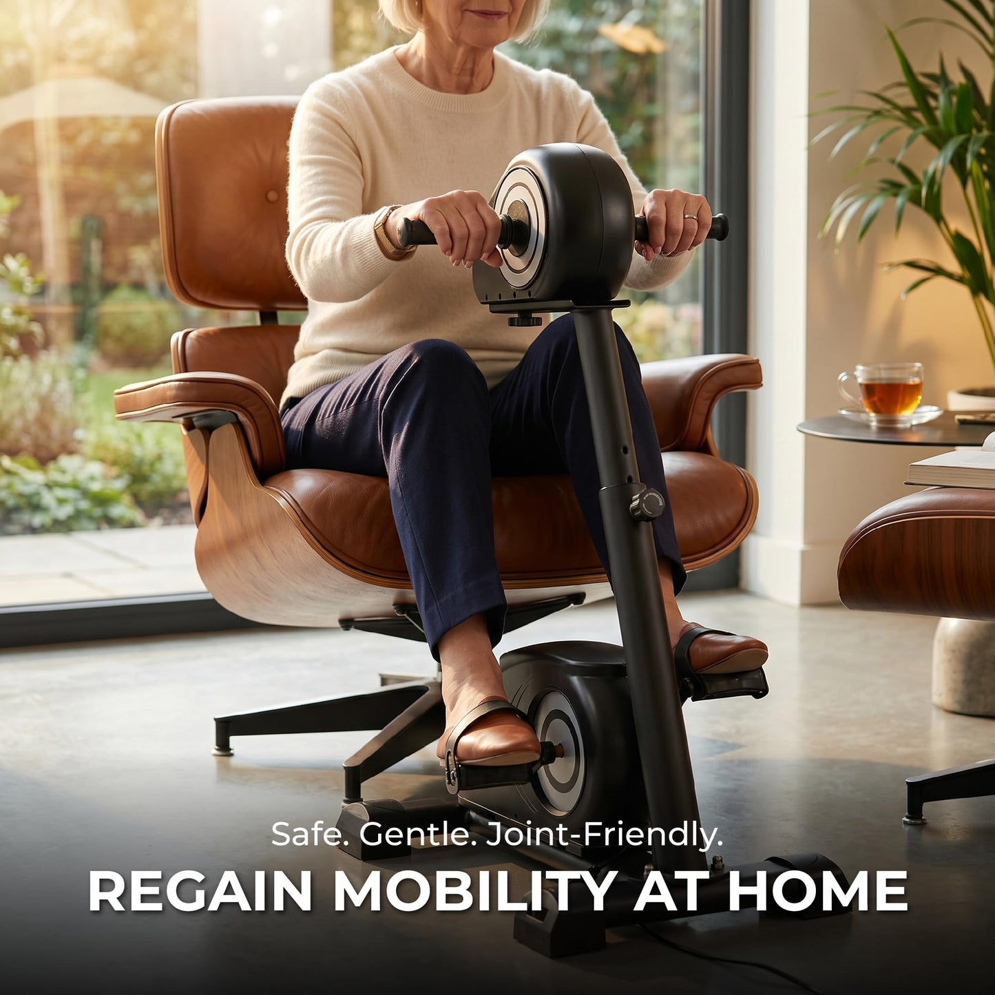 Electric Physical Therapy Exercise Bike for Seniors & Stroke Recovery – Dual Motor Arm & Leg Pedal Exerciser with Adjustable Height, Active/Passive Rehab Trainer for Wheelchair Users