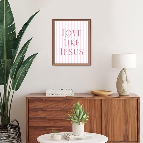 LARTSFRO Coquette Pink Bow Wall Art - Inspirational Christian Decor for Bedroom & Dorm | Set of 4 Unframed 10x8 Inch Prints