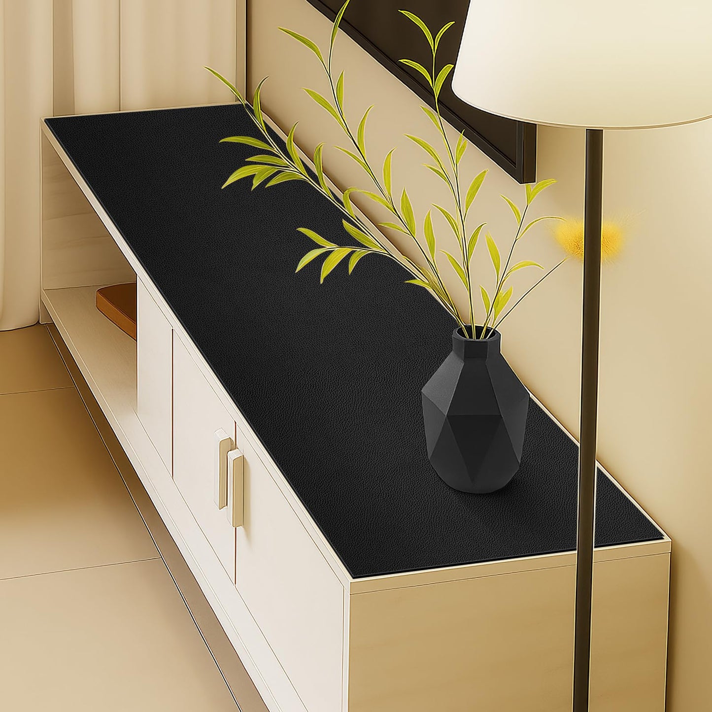 Warmstar Leather Table Cover 42 x 90 Inch, 1.8MM Thick PVC Table Protector Waterproof, Desk Cover Protector Non-Slip Desk Pad for Kitchen, Dresser, Gaming Desk,Dining Room Table