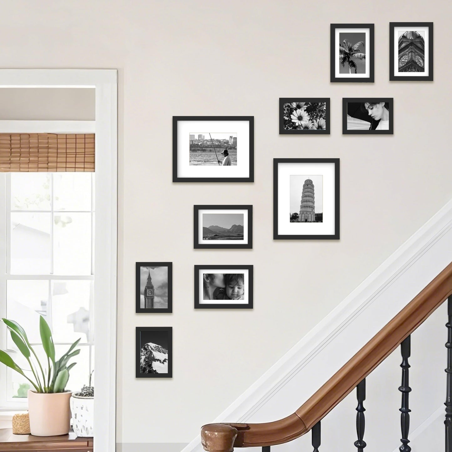 An&He 10 Pack Picture Frames Collage Wall Decor, Gallery Wall Frame Set for Wall or Tabletop Display, Multi Sizes with Two 8x10, Four 5x7, and Four 4x6 Photo Frames, Black