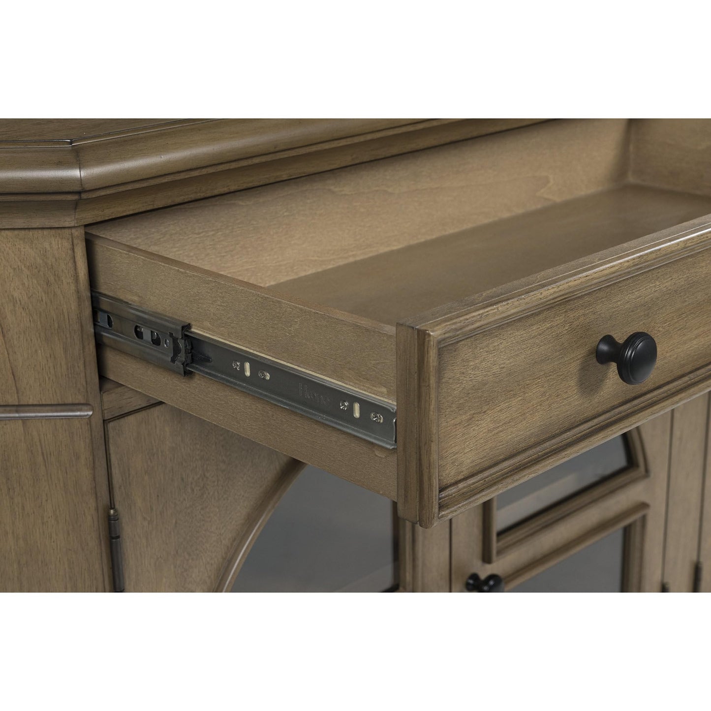 Signature Design by Ashley Barlomore Classic 2-Drawer Accent Cabinet with Adjustable Shelves, Light Brown