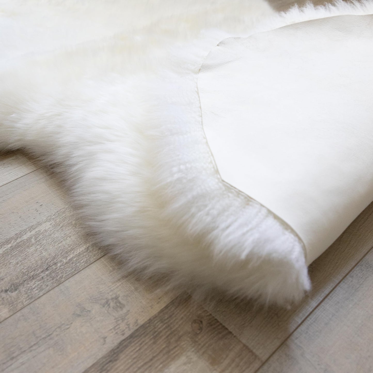 AGFNGE Sheepskin Rug, Fluffy Shaggy Area Rug, Super Soft 48‘’ x 72‘’ Sheepskin Rug, Decorative Rugs for Bedroom, Children's Room, Living Room (Pearly White, 48”×72”)