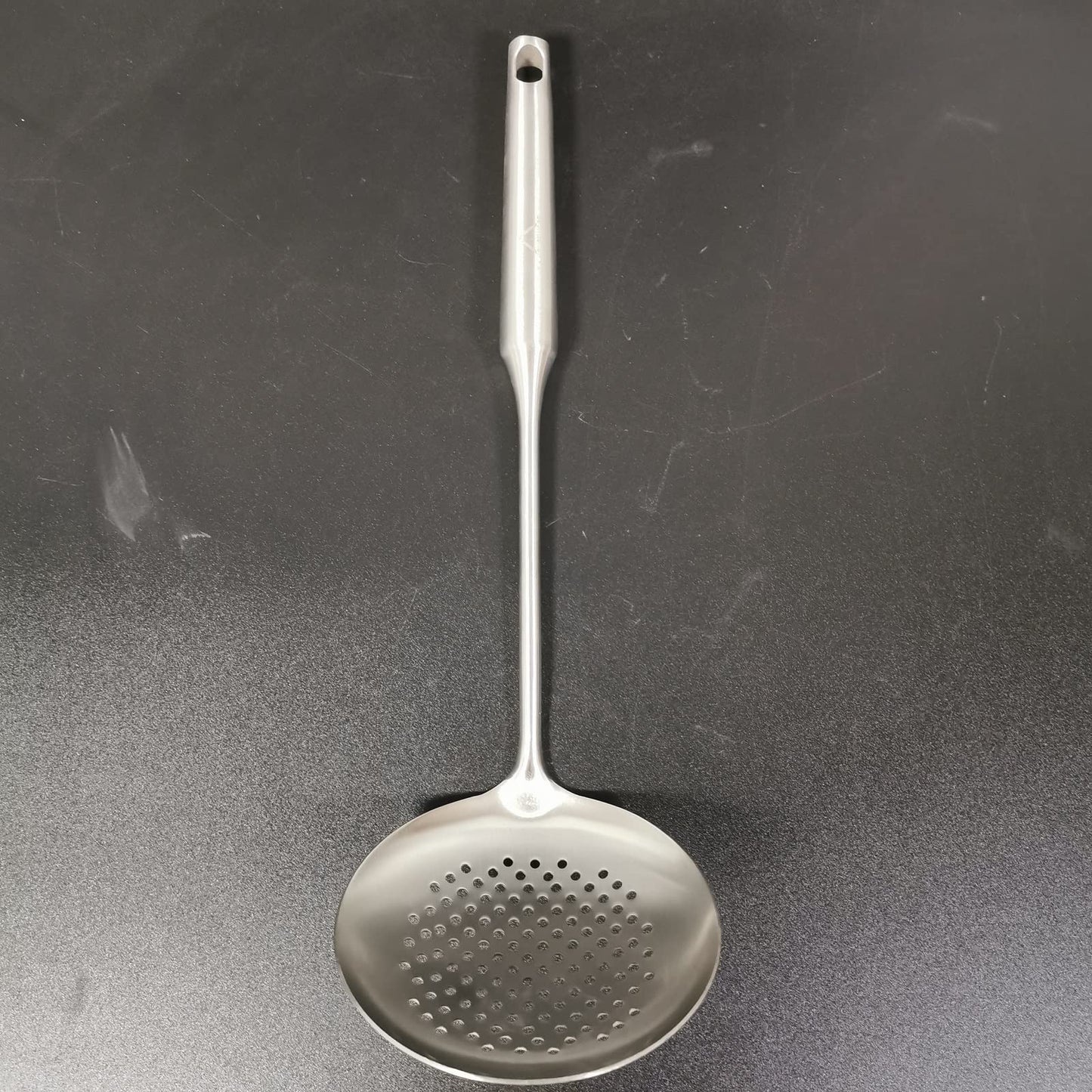 A · HOUSEWARE Skimmer Stainless Steel Large Slotted Spoon Colander Strainer Ladle for Cooking Heat Proof Hollow Handle Serving Utensil 14.96 inches