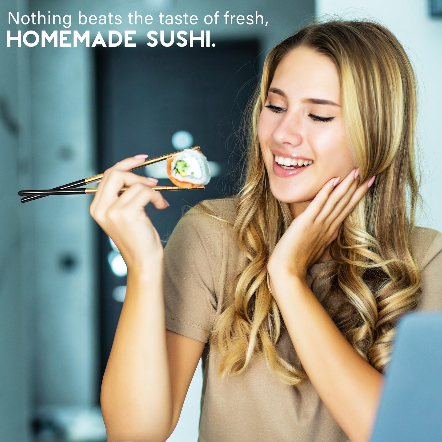 CraftZee All-Inclusive π£π₯ππ ππ¨π Sushi Making Kit for Beginners & Professionals - Sushi Maker with Rice Cooker, Reusable Chopsticks, Bazooka, Sushi Roller, Book - Sushi Kit for Family BPA-Free