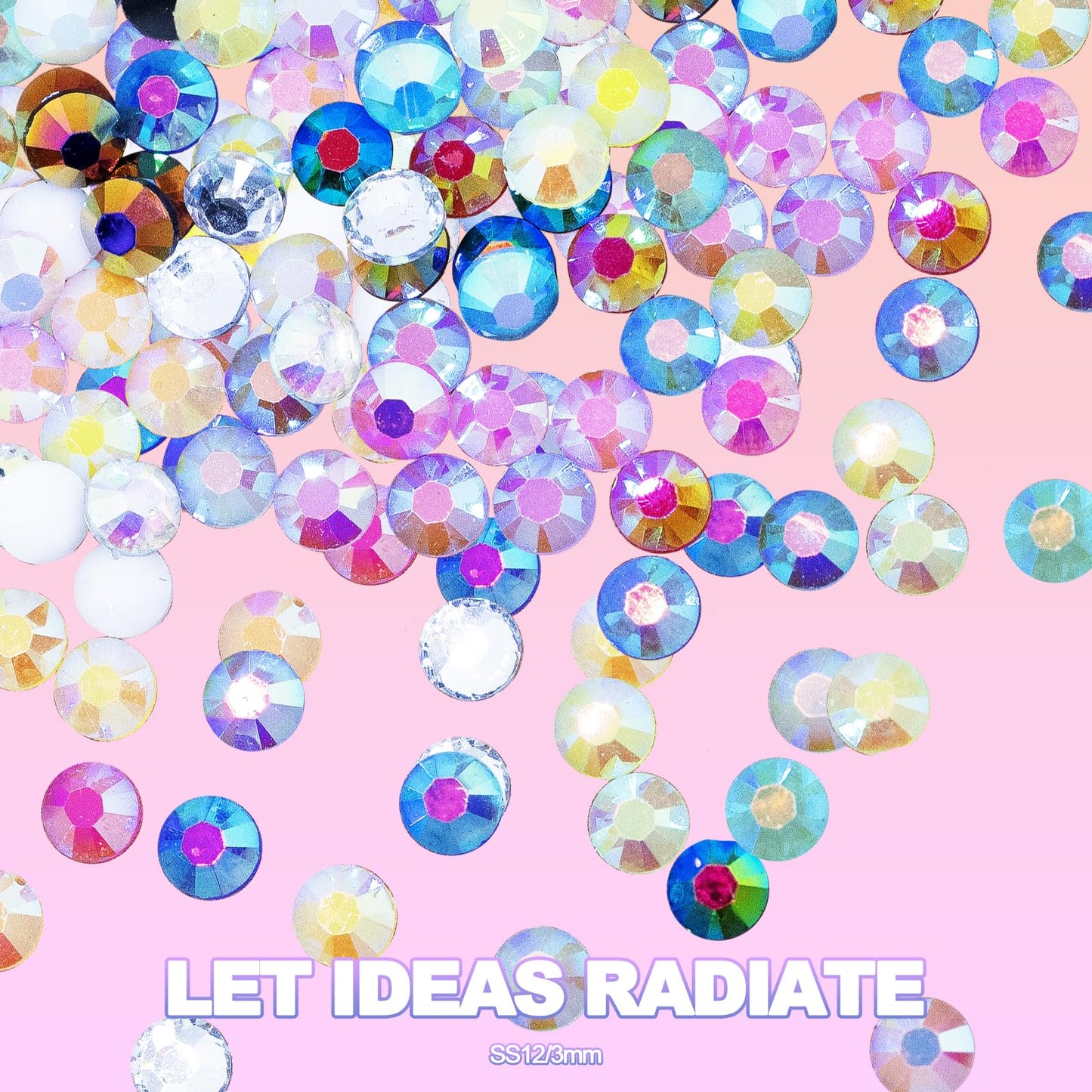 40000+Pcs Resin Jelly Rhinestones for Bedazzling Kit, 3mm Multicolor Flat Back Gems Bedazzler Kit with 3Pcs 10ml B7000 Jewelry Glue, Colorful Bulk Jewels for Diamond Nail Art