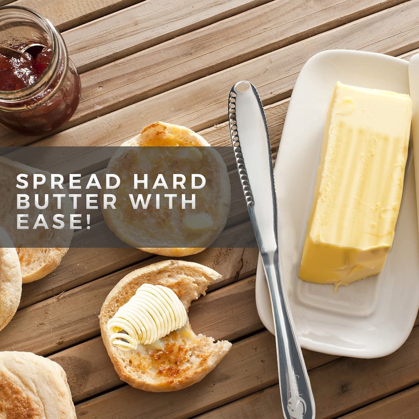 Simple preading Stainless Steel Butter Spreader, Butter Knife - 3 in 1 Kitchen Gadgets (2 Set)