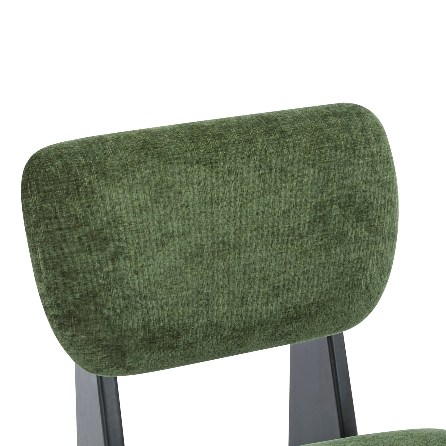 Christopher Knight Home Mores Low Profile Accent Chair Set of 2, Modern Living Room Armless Lounge Chair, Fabric Comfy Reading Chair for Bedroom, Wooden Frame and Thick Padded Seat, Black+Green