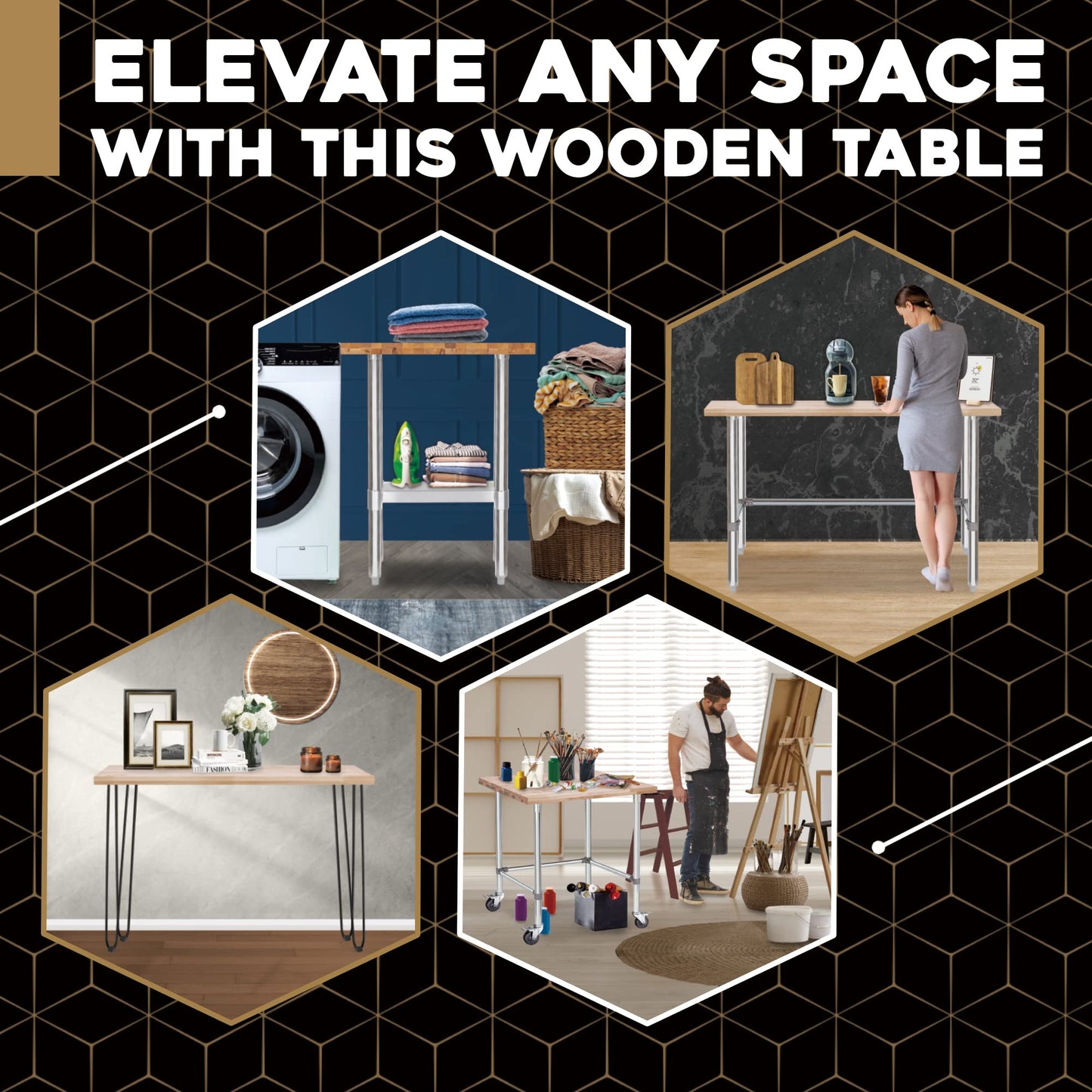 DuraSteel 24x48 Butcher Block Countertop - Maple Solid Wood Workbench for Kitchen, Restaurant, Cabinet, Desk Top, Wood Board, Large Counter Cutting Island Long, Bakery Worktable Dough - Table Top Only
