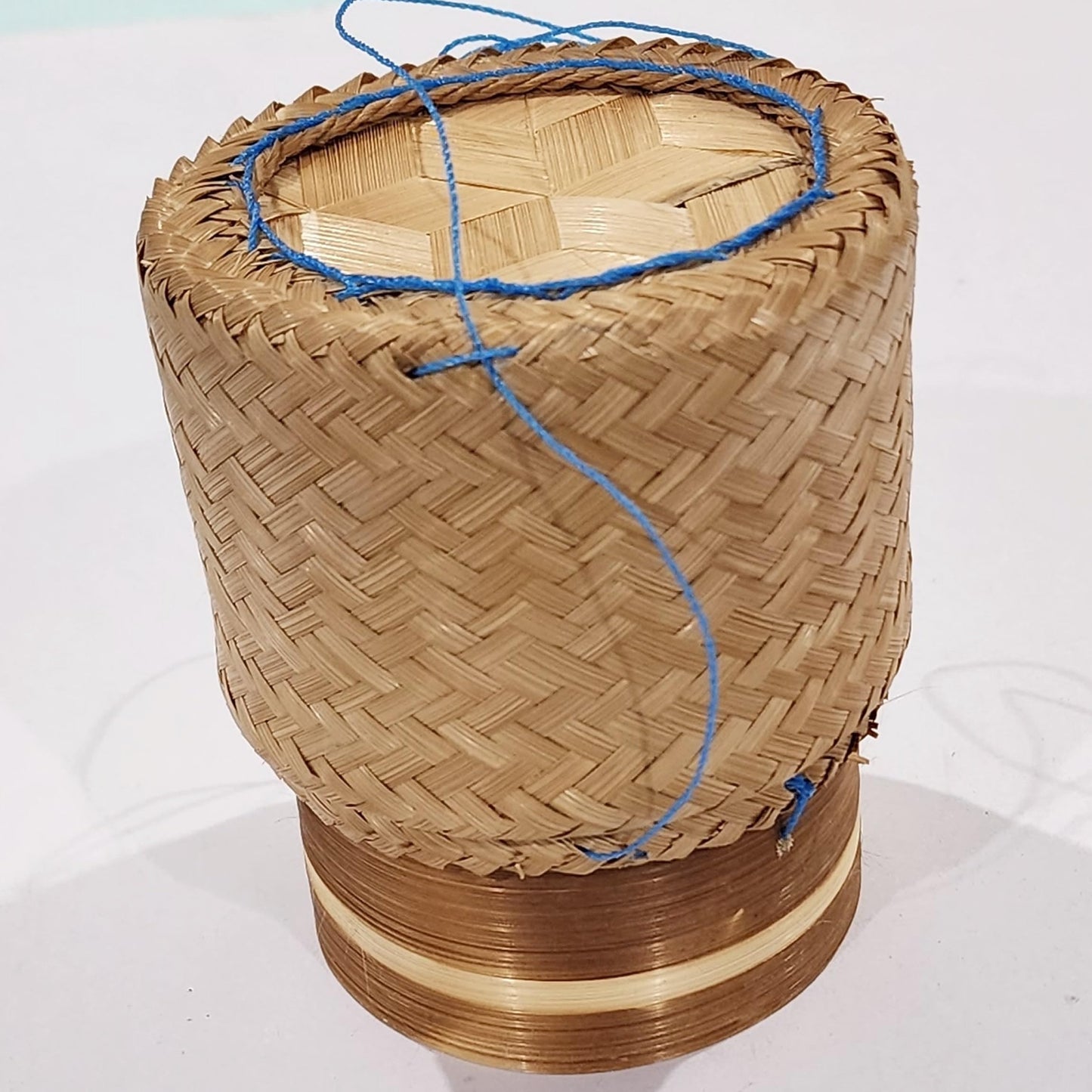 Heavens Tvcz Handwoven Bamboo Sticky Rice Box 3.4" | Thai Traditional Rice Basket with Lid | Eco Food Container – Perfect for Asian Food Serving & Home Deco