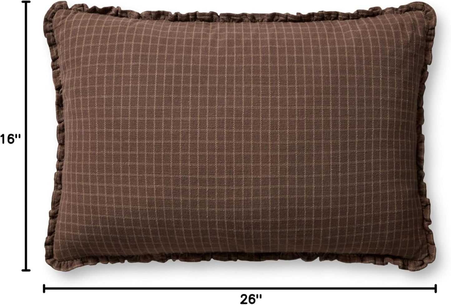 Loloi Dinah Pillow Cover Only, 16x26, Chocolate/Latte
