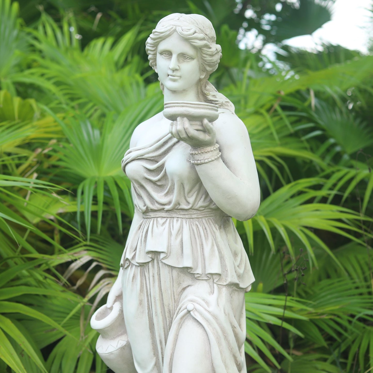 ARSTRIA Large Nymph Statue 46'' High Goddess Statue Hebe Greek Mythology Garden Girl Maid Sculpture Outdoor Courtyard Patio Yard Lawn Decor