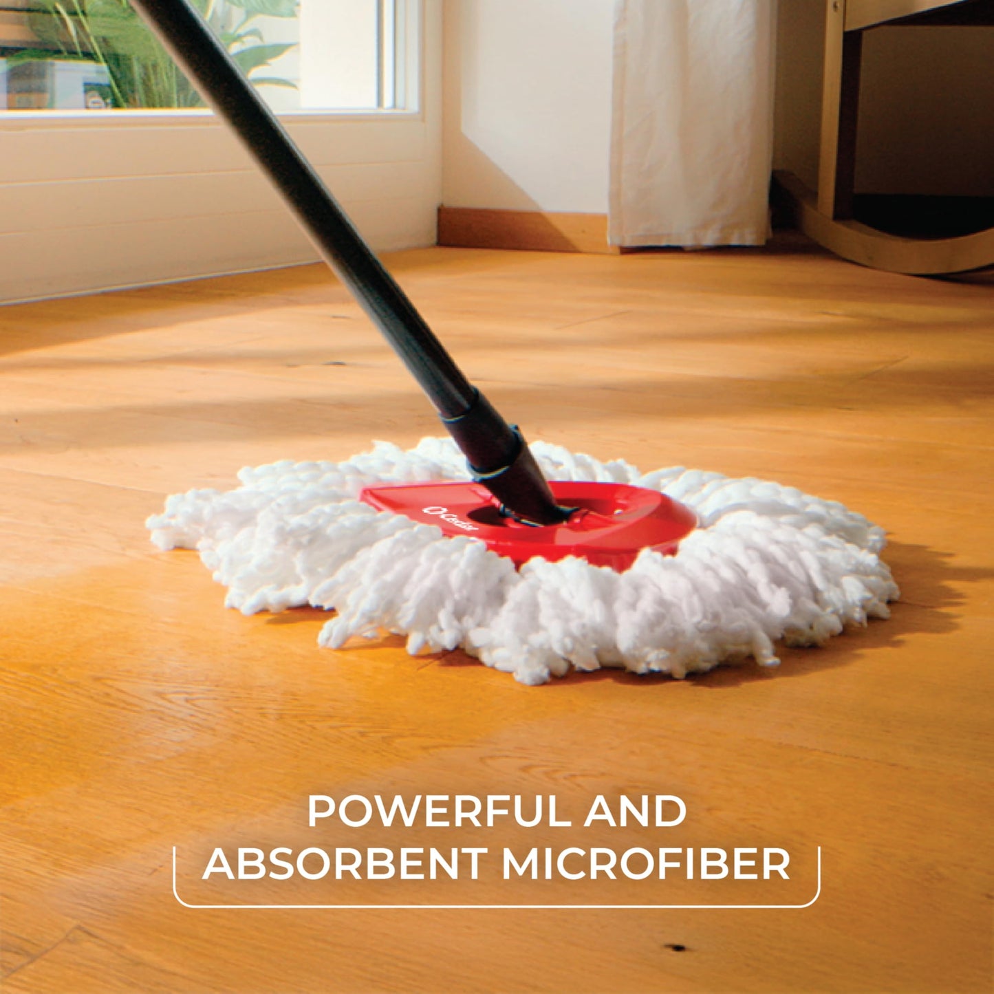 O-Cedar Easywring Microfiber Spin Mop & Bucket Floor Cleaning System + 3 Extra Refills (4 Refills Included)