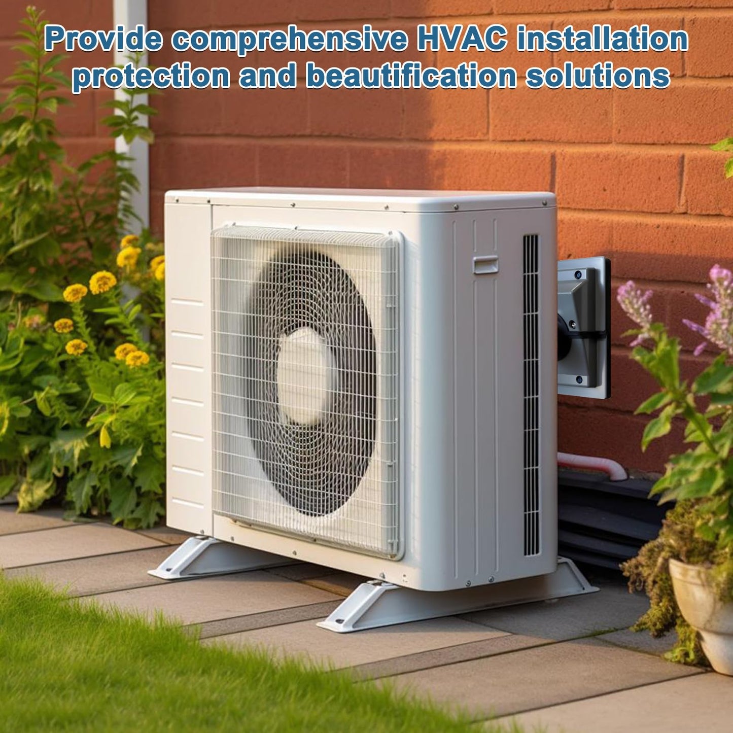 HVAC Wall Penetration Cover & Line-Set Cover Kit— UV-resistant Split Air Conditioning Duct Kit Wall Cover Fits 1 3/4" Insulated Refrigerant Lines for Indoor and Outdoor Air Conditioning Systems (Grey)