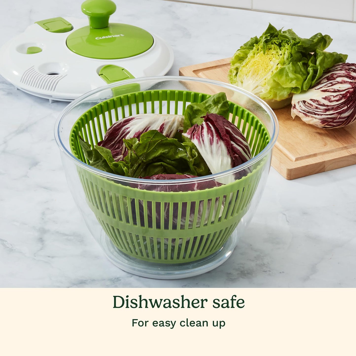 Cuisinart Salad Spinner- Wash, Spin & Dry Salad Greens, Fruits & Vegetables, 3qt, CTG-00-SSAS