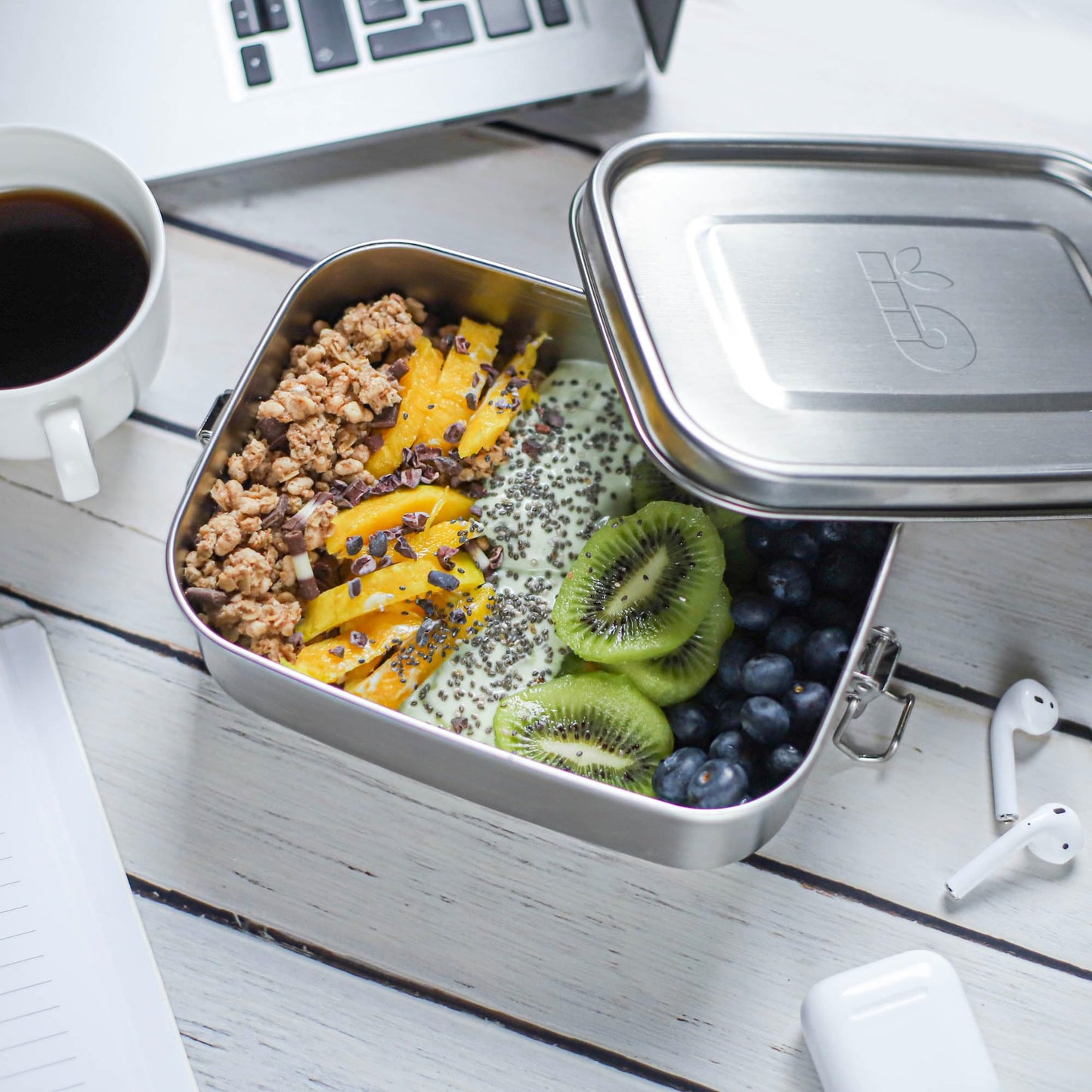 Bambaw Stainless Steel Bento Box 27 oz, Metal Lunch Box with Compartments, Leakproof Stainless Steel Lunch Container, BPA free Dishwasher Safe Metal Lunchbox