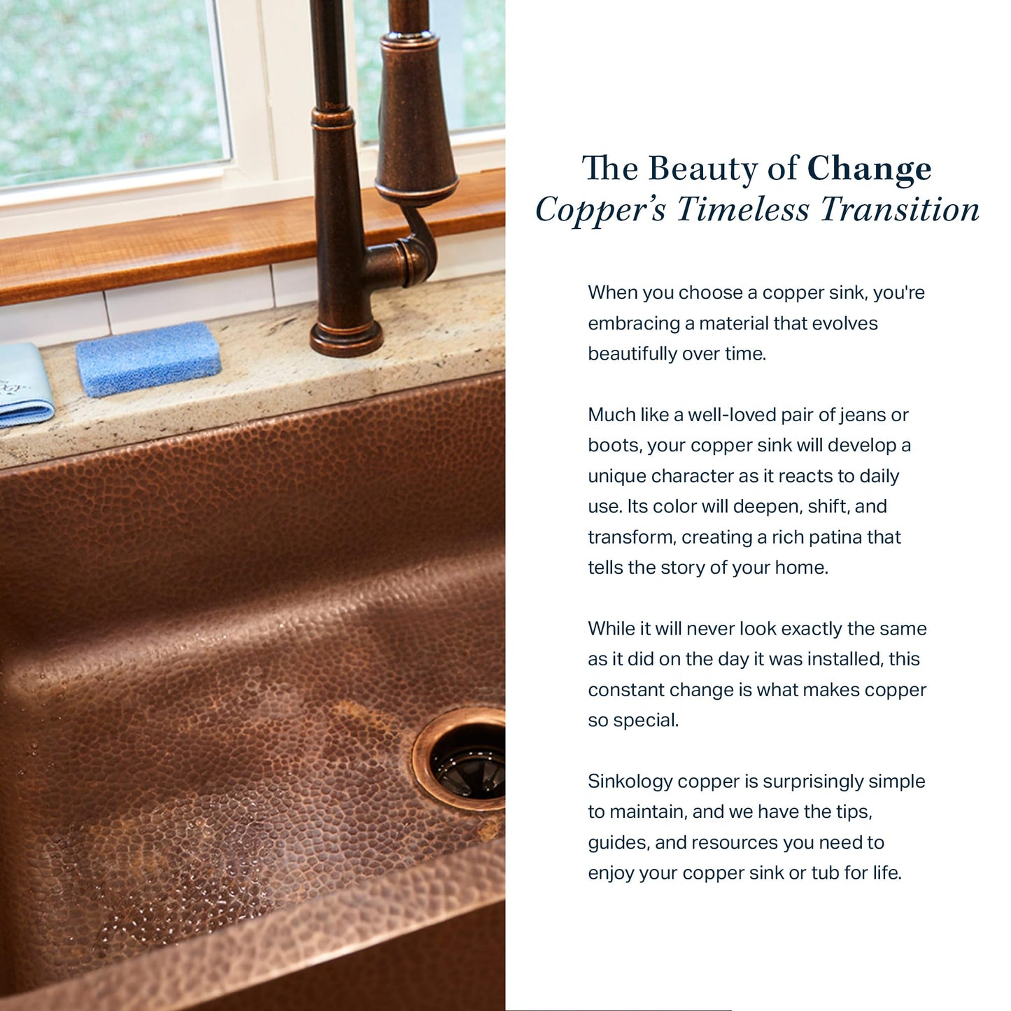 Sinkology Orwell 23 Inch Undermount Copper Kitchen Sink Single Bowl – Handcrafted Solid Pure Copper, Hand-Hammered Finish, Space-Saving Design, Fits 26 Inch Cabinet