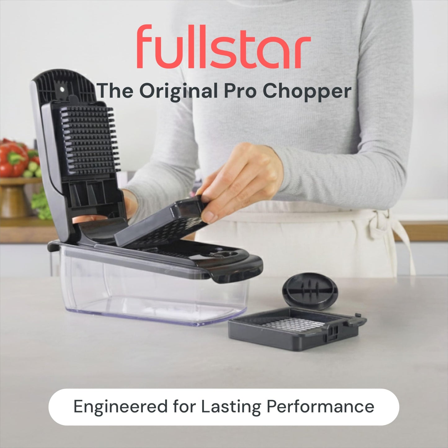 Fullstar The Original Pro Chopper - Vegetable Chopper and Spiralizer, Food Chopper with Container, Fruit Slicer, Kitchen Gadgets & Gifts, Home Essentials (4 in 1, Black)