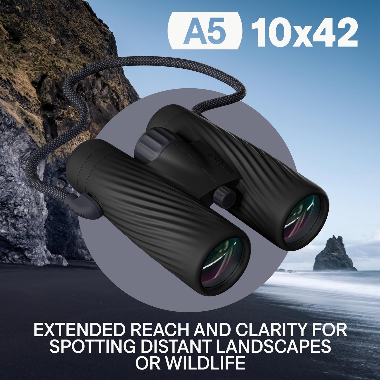 Bushnell A5 10x42 Binoculars for Adults & Kids, Waterproof, Fogproof, 10X Magnification, Dielectric & Phase Coated Prisms, Fully Multi-Coated Lenses & Rubber Armor - Cilantro Green