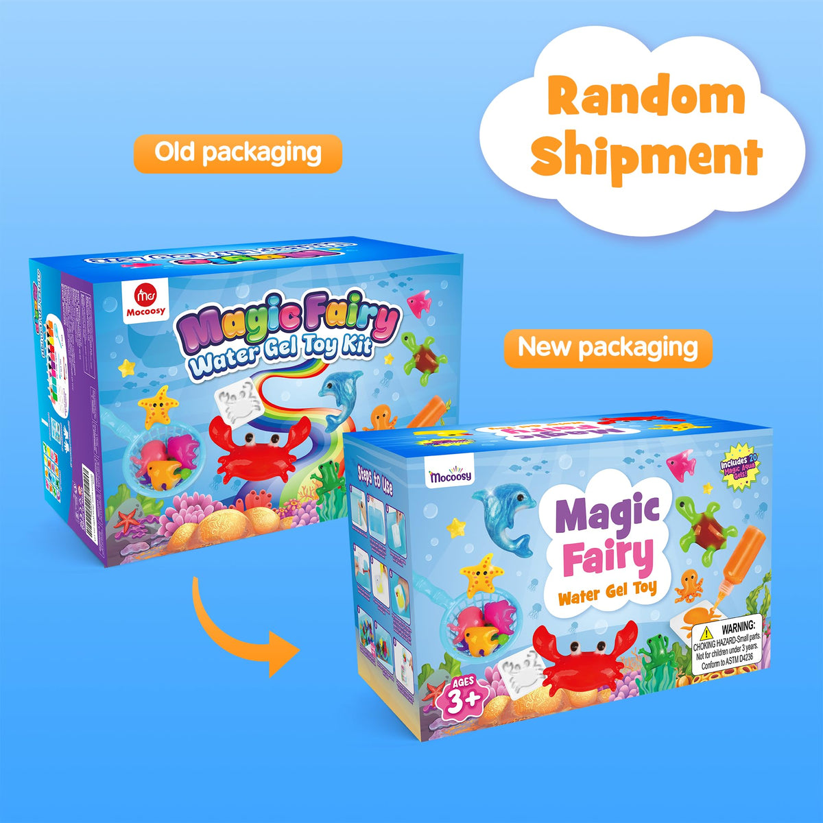 Mocoosy 20 Colors Magic Water Gel Kit for Kids, Aqua Fairy Water Elf Toy Kit with Aqua Gels & Squishy Molds, Make Your Own Squishies, DIY Squishy Maker Set Water Pets Crafts Boys Girls Birthday Gifts