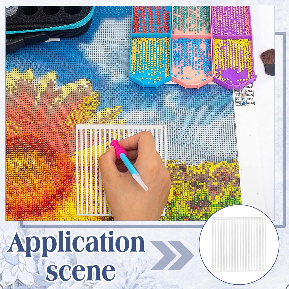 PH PandaHall 3Pcs Stainless Steel Diamond Art Ruler 1/2/3/4 Beads Precise Drill Alignment Tool Rectangular Diamond Painting Tools for DIY Craft Painting Kit Christmas Thanksgiving Home Wall Art Decor