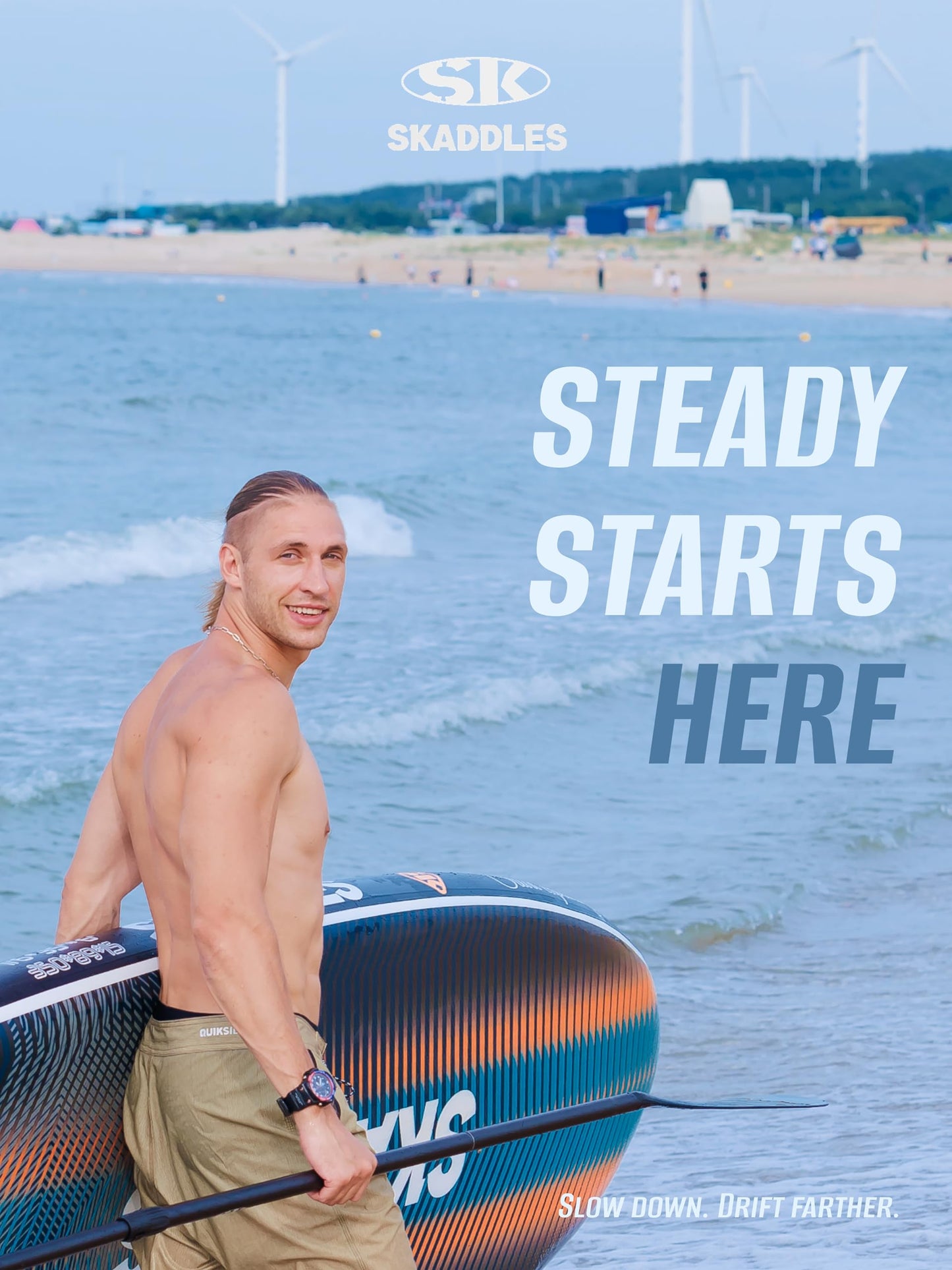 SKADDLES 11’6 × 35" Inflatable SUP–Super Wide, Stable Stand Up Paddle Board for Adults, Youth, Family & Pets, High Weight Capacity, Non-Slip EVA Deck, Premium Accessories (FLASHLINE · Electric Minnow)
