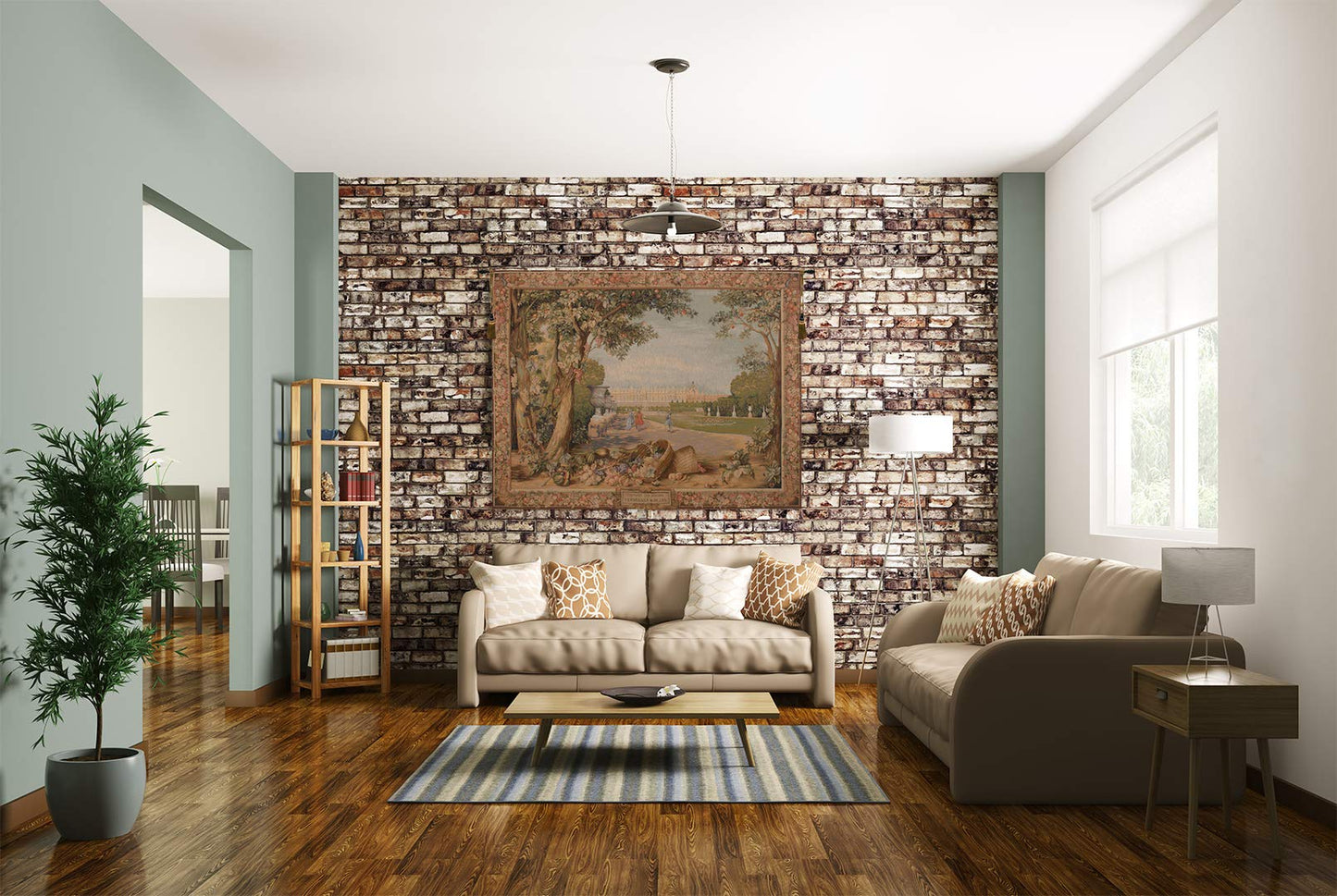 Charlotte Home Furnishings Inc. Versailles III French Tapestry Wall Hanging 43 x 58 Inch Viscose Cotton and Polyester Blend Wall Art Perfect For Home Decor Wall Decor by Charles le Brun