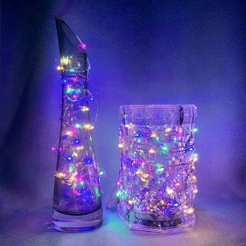 Fairy Lights 7Ft Twinkle String Lights - 20 LED Waterproof Battery Operated | Rainbow-Pastel for Parties & Weddings