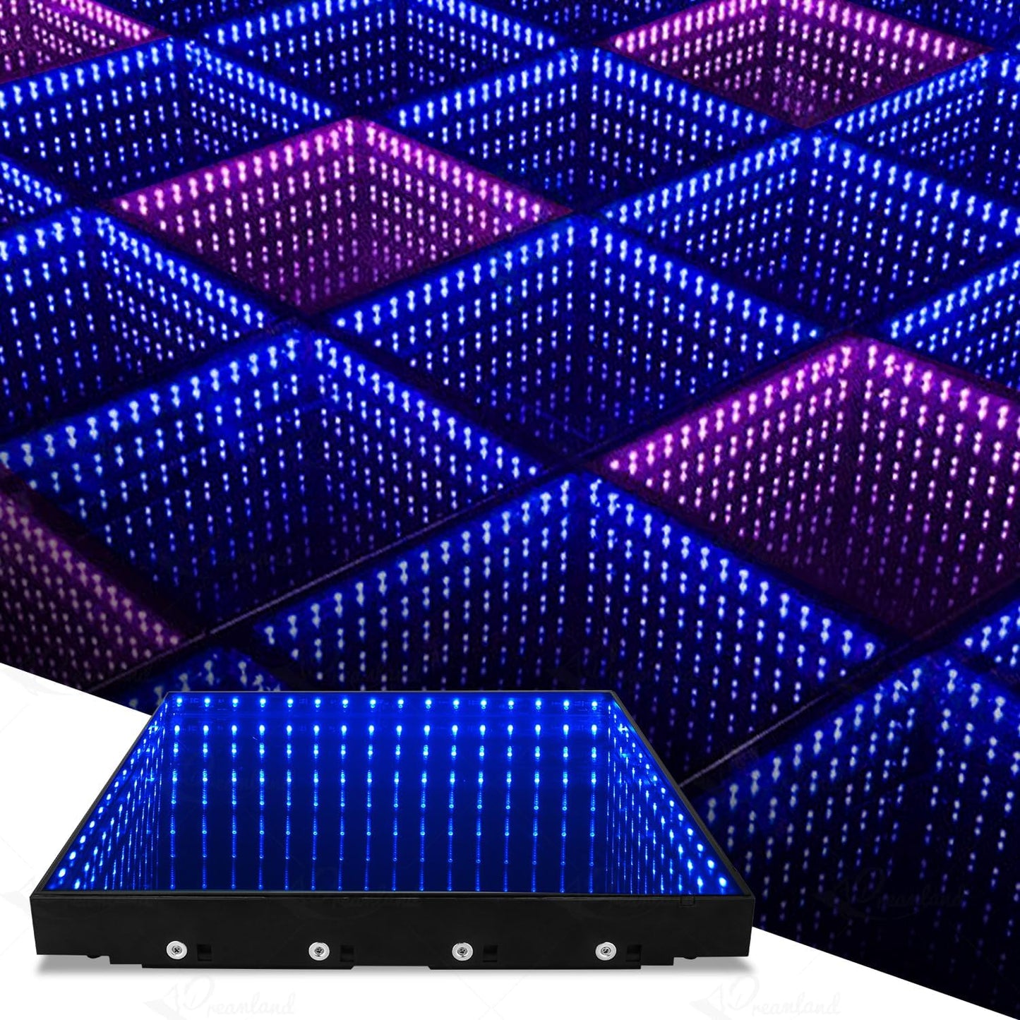 MOKA SFX Infinity Led Dance Floor Panels Mirror 3D Effect Magnetic Connect 8x8ft 25PCS/LOT